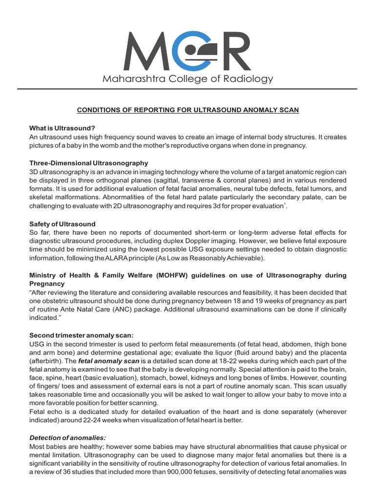 Ultrasound Anomaly Scan Reporting Guide | PDF | Medical Ultrasound ...
