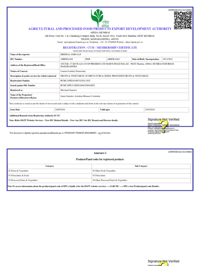 Registration-Cum Membership Certificate | PDF