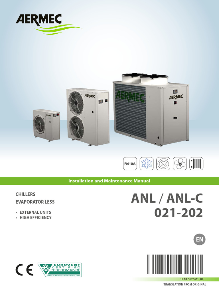 Manuel d'installation AERMEC ANL | PDF