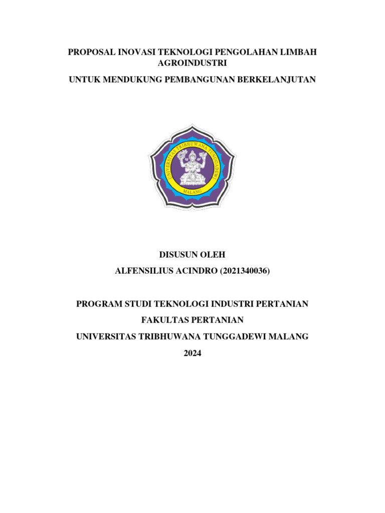 Proposal Inovasi Teknologi Pengolahan Limbah Agroindustri | PDF | Sains ...