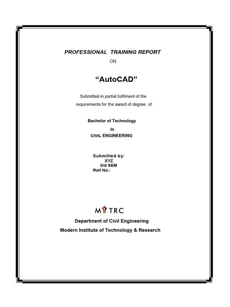 AutoCAD Software Training Report | PDF | Computer Aided Design ...