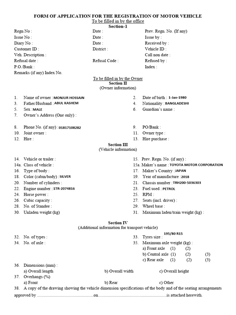 Editable - Application For Duplicate Registration of Certificate ...