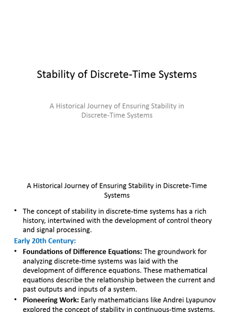 Stability of Discrete-Time Systems | PDF | Sampling (Signal Processing ...