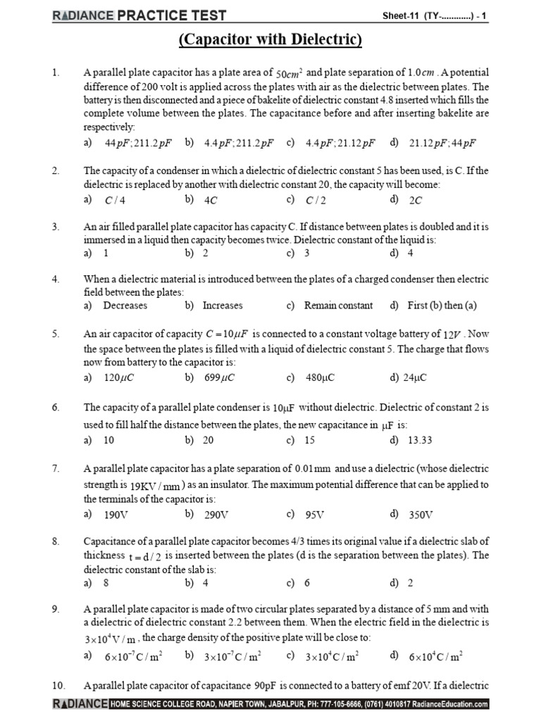 5 Capacitor Pdf Capacitor Dielectric
