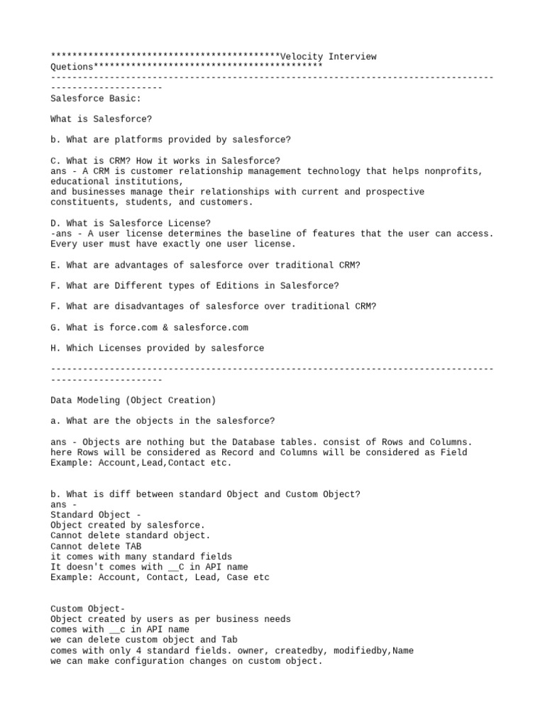 Practice Interview Quetions | PDF | Password | Customer Relationship ...