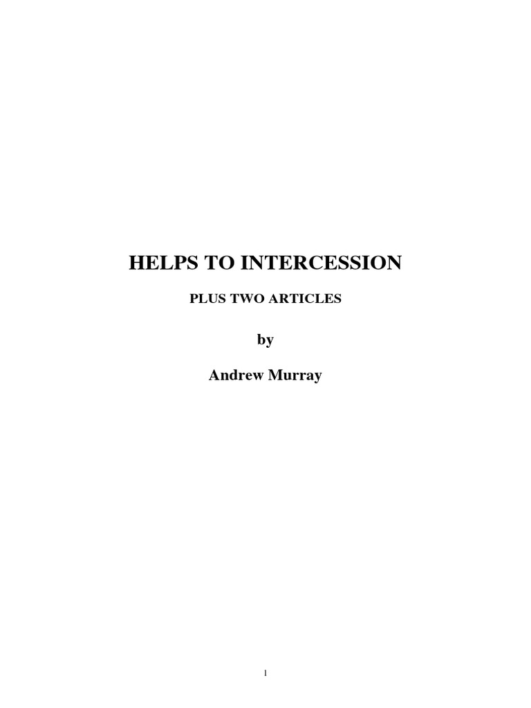 Helps To Intercession | PDF | Prayer | Intercession