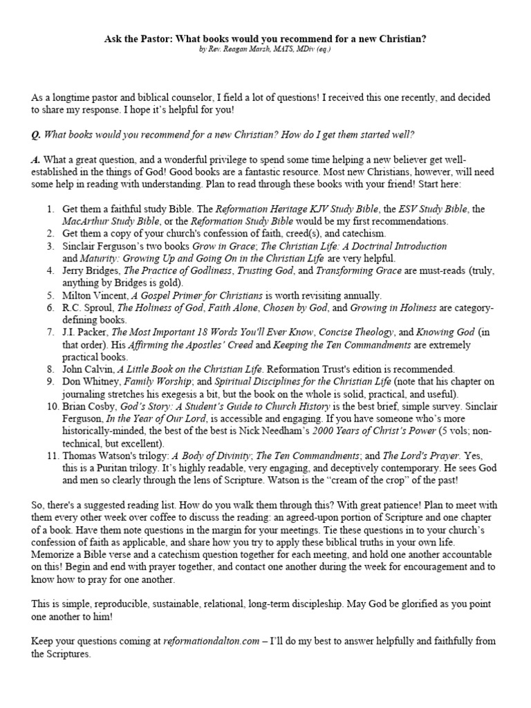 New Christian Reading Guide | PDF | Creed | Bible
