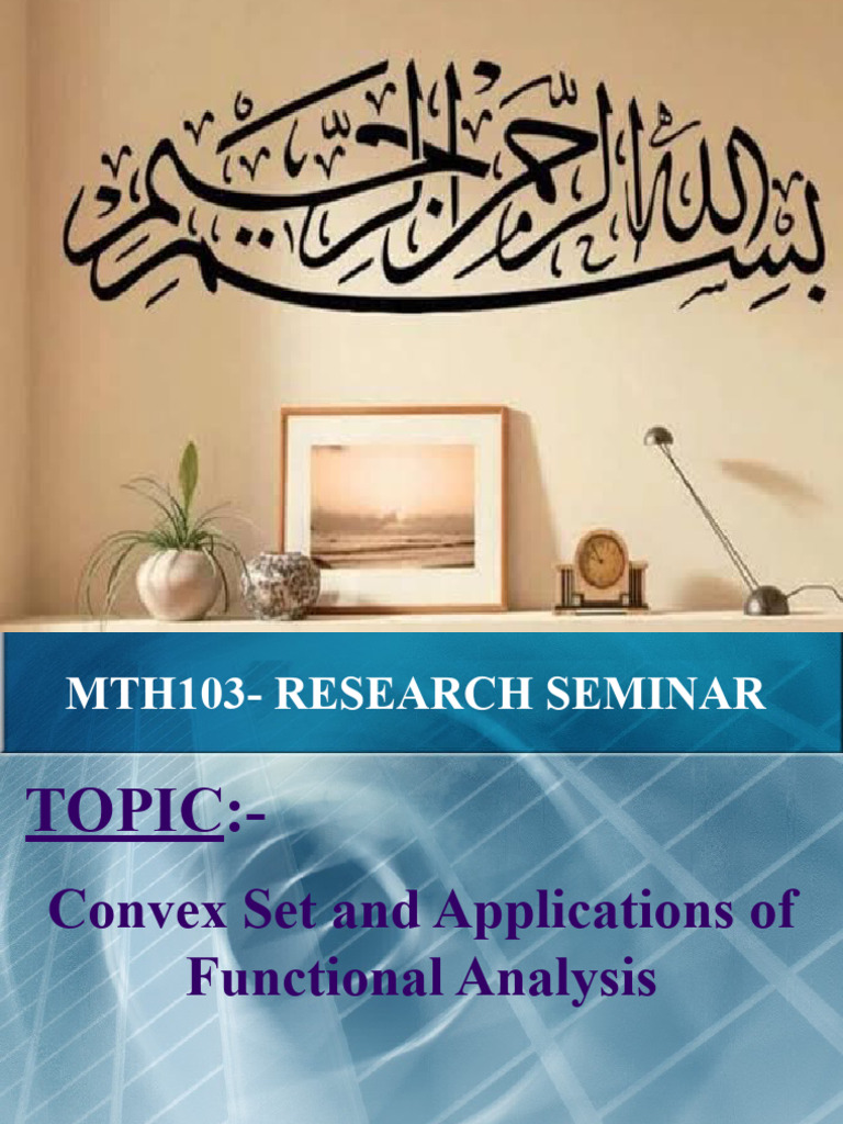 Convex Set and Applications of Functional Analysis | PDF | Mathematical ...