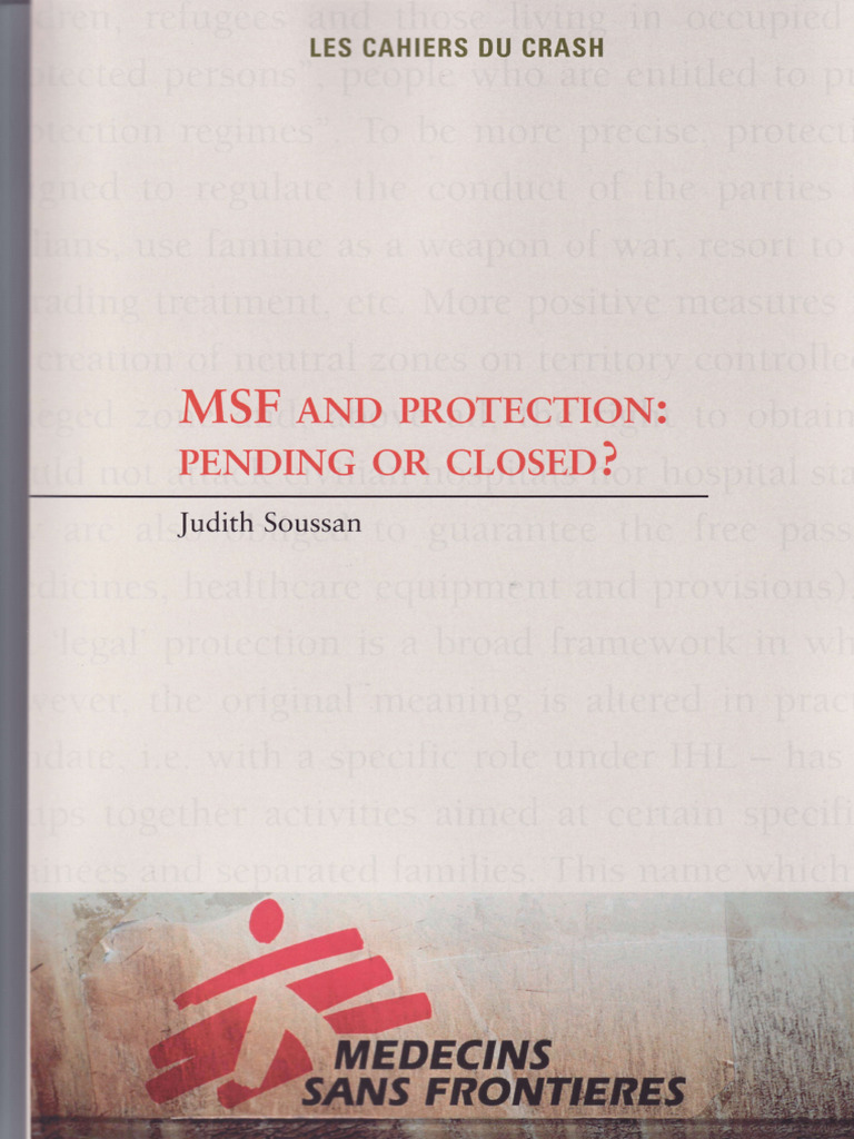 Msf And Protection Pdf Médecins Sans Frontières International