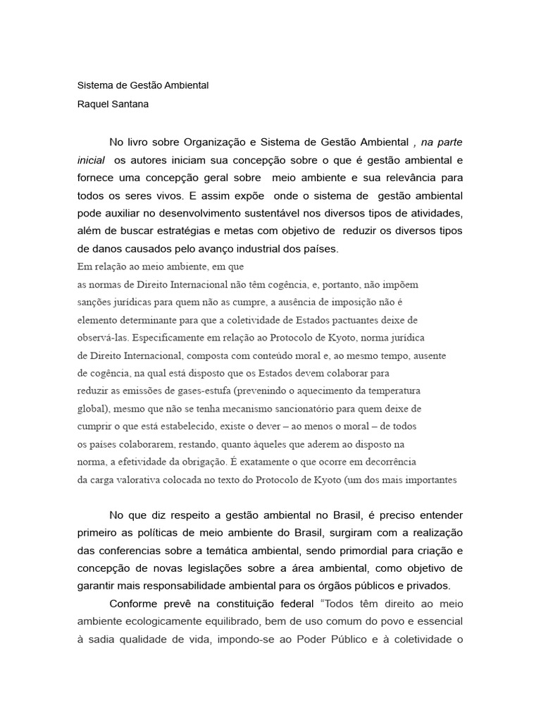 Gestão Ambiental e Sustentabilidade no Brasil | PDF | Ambiente natural ...