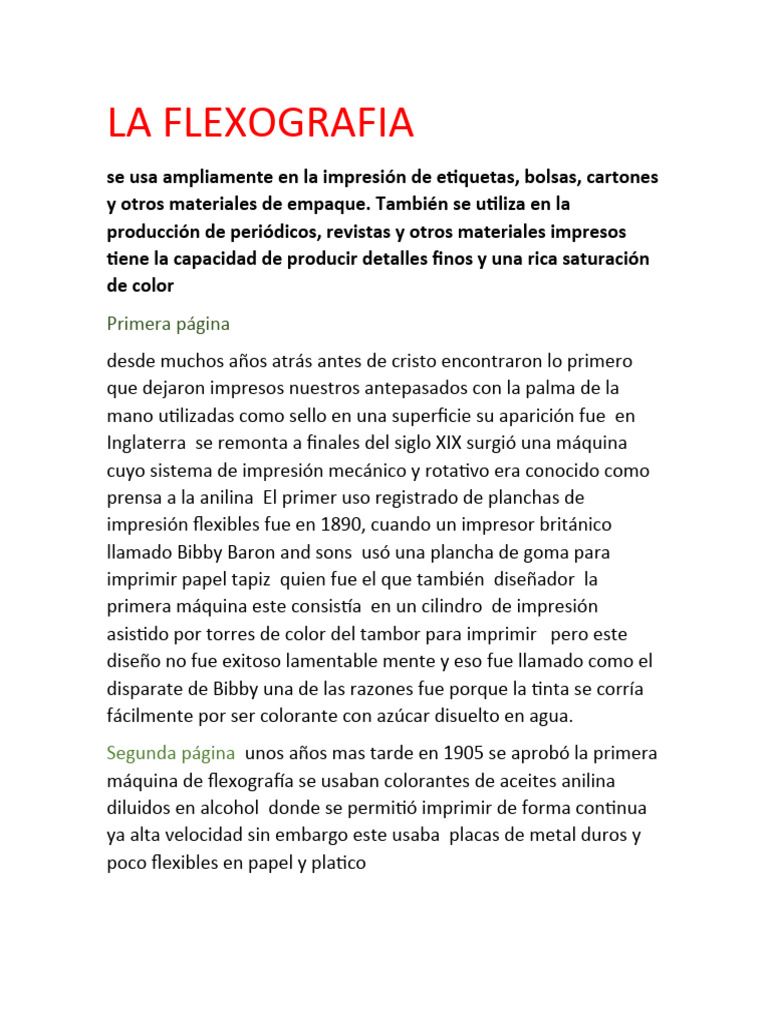 La Flexografia Exposision Pdf Impresión Artes Decorativas