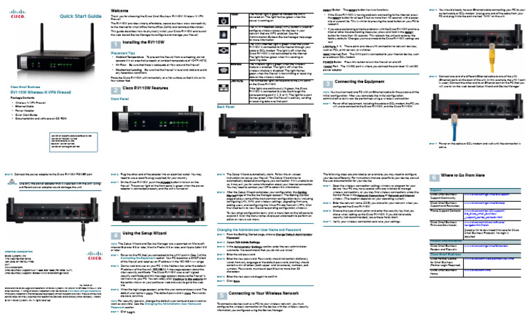 RV110W VPN Firewall Quick Start Guide | PDF | Computer Network | Local ...