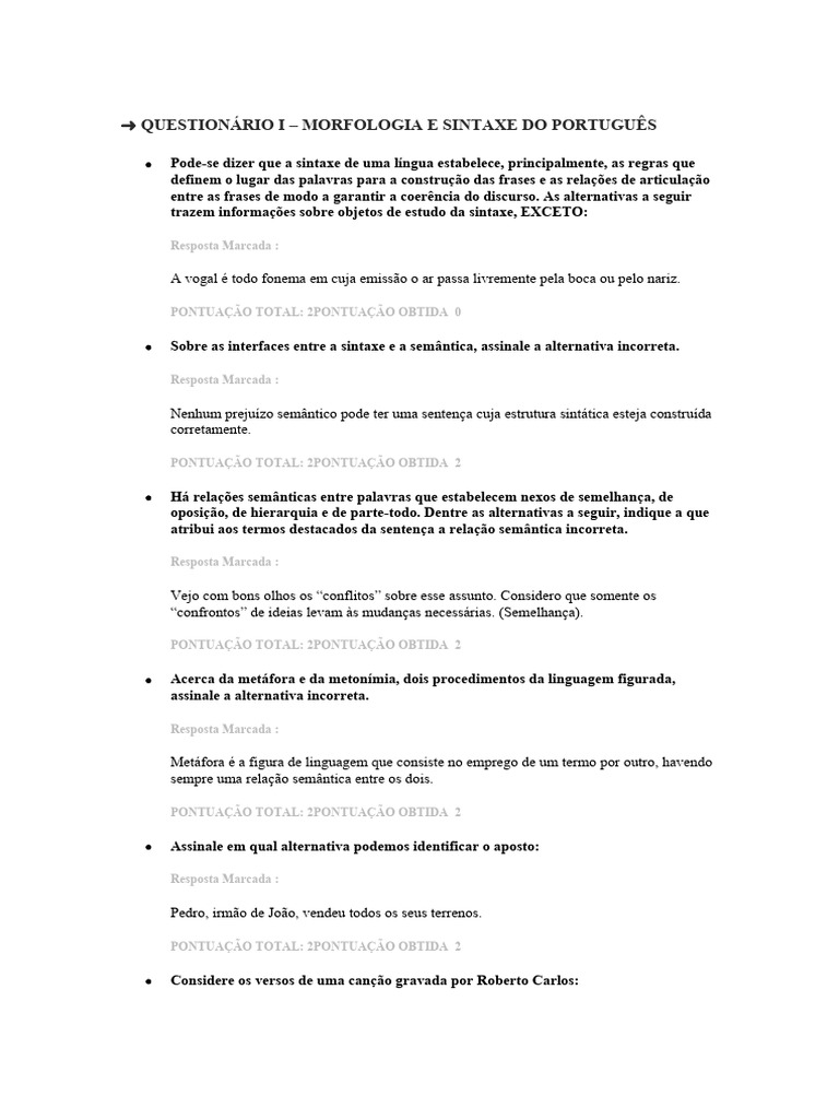 Sintaxe e Morfologia do Português | PDF | Pronome | Famílias linguísticas