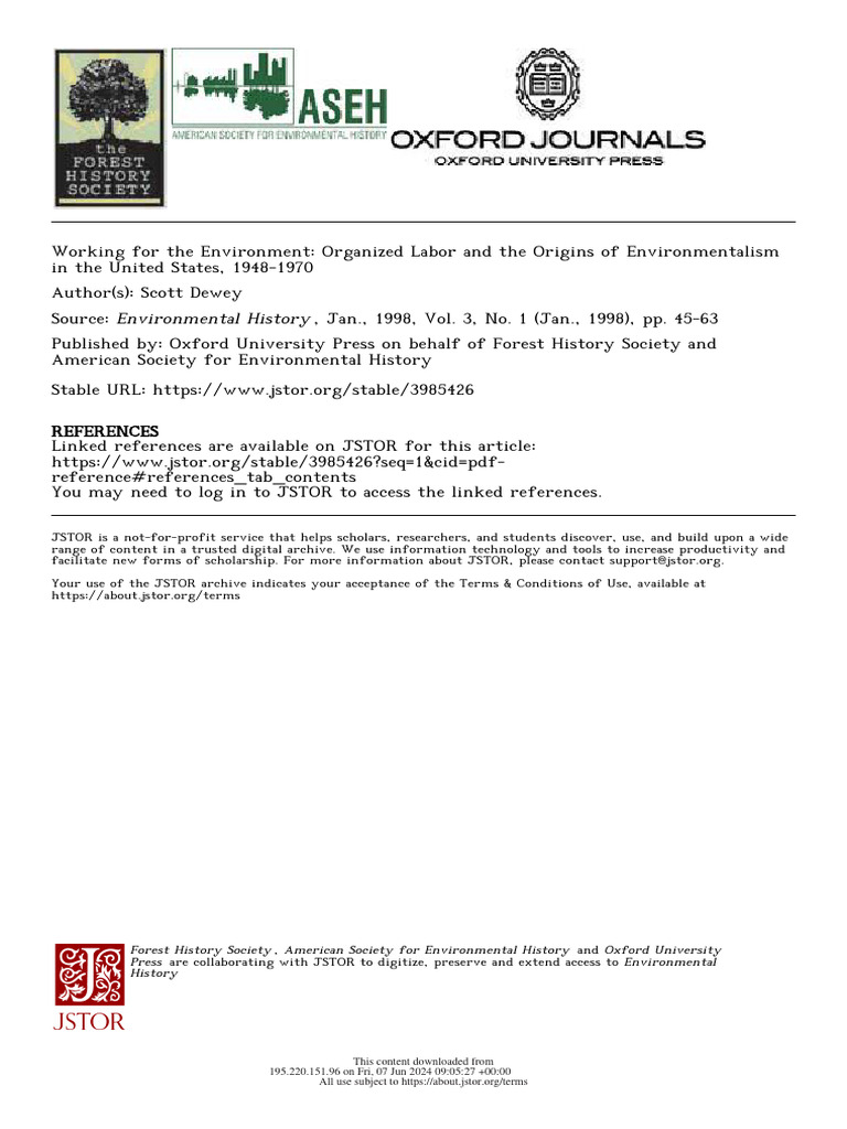 Image showcasing Labor's Role in Early U.S. Environmentalism | PDF | Environmentalism ...