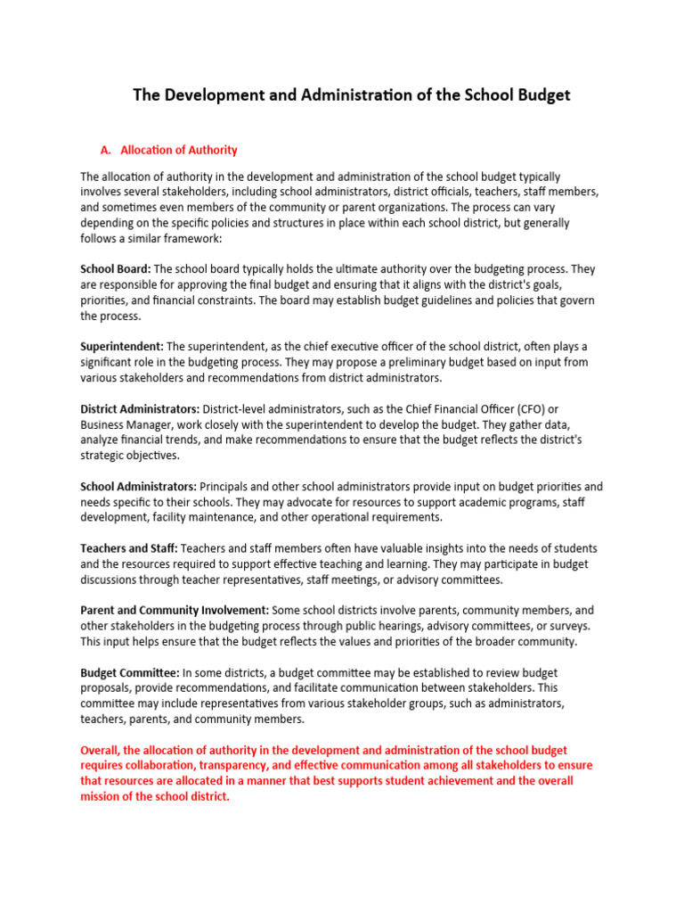 report-draft-the-development-and-administration-of-the-school-budget