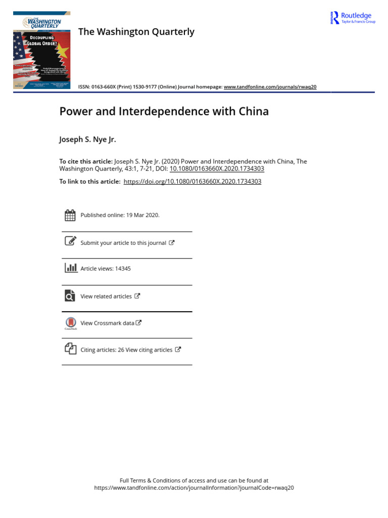 Power and Interdependence with China | Download Free PDF | China ...