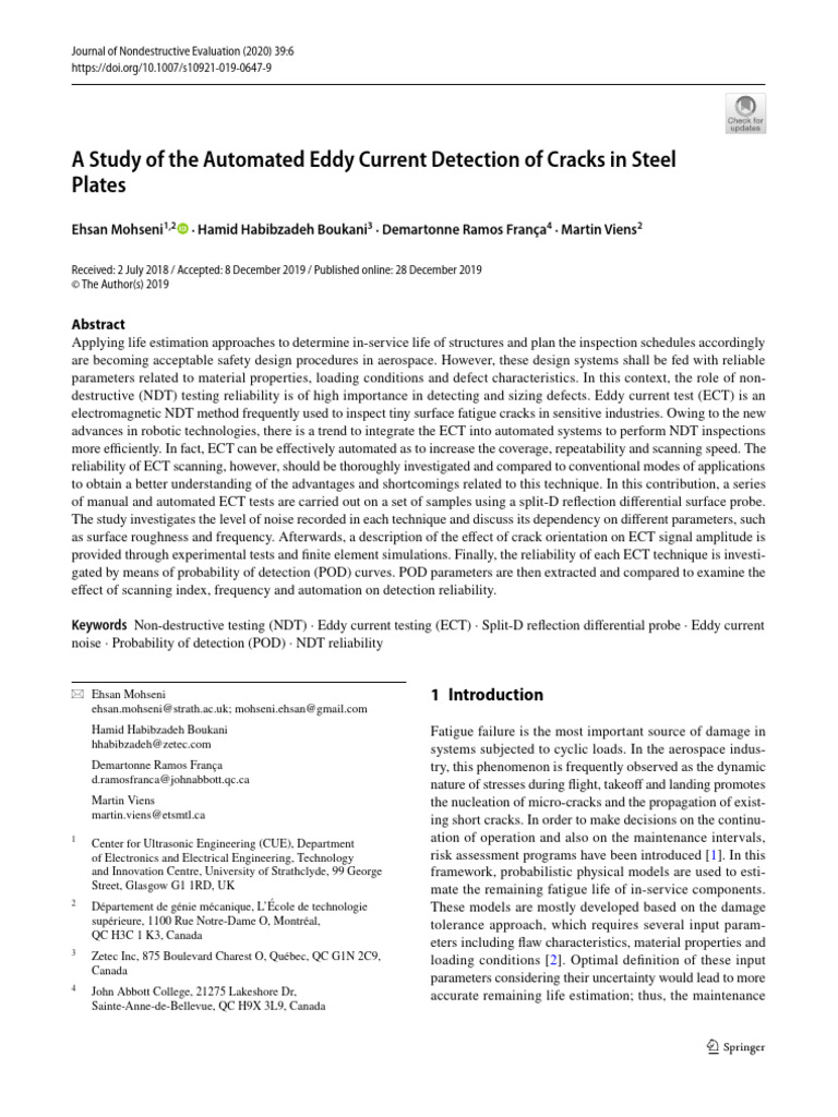 Automated Eddy Current Crack Detection | PDF | Nondestructive Testing ...