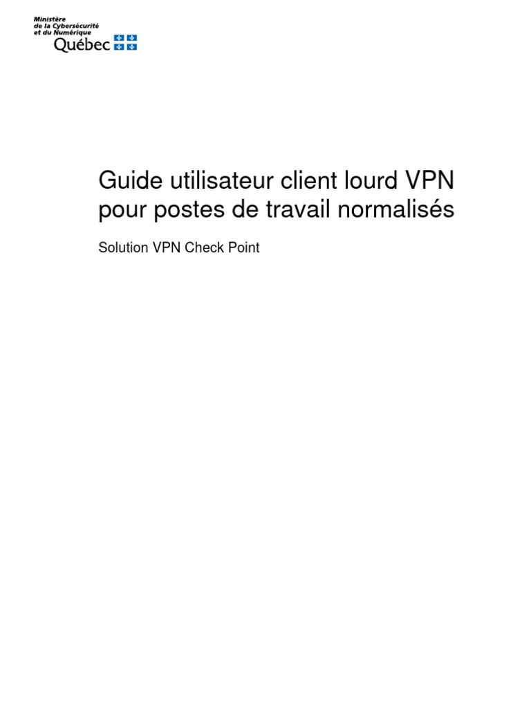 Guide d'utilisation VPN Check Point | PDF | Réseau privé virtuel | Mot ...