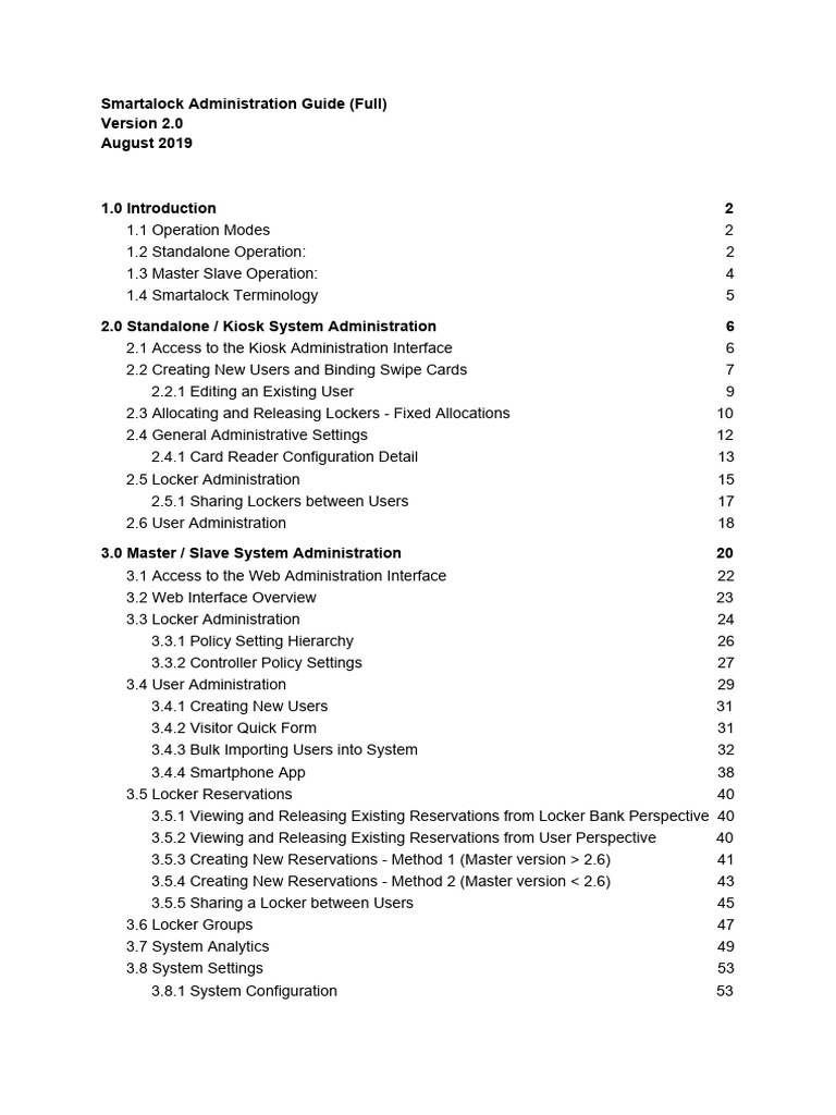 Smartalock Administration Guide 2.0 | PDF | Personal Identification ...