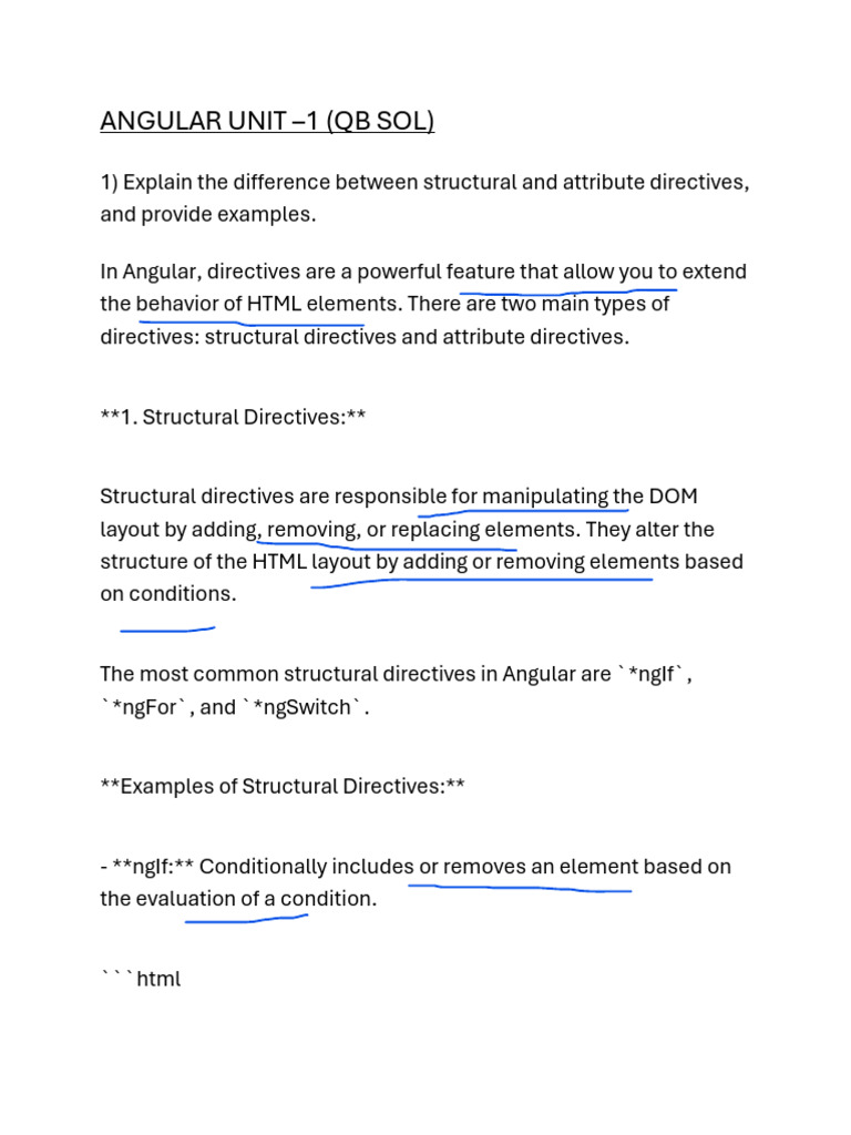 Angular unit 1 qb sol pdf command line interface login