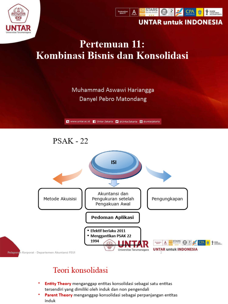 Pertemuan 11 PPAk Kombinasi Bisnis Dan Konsolidasian | PDF