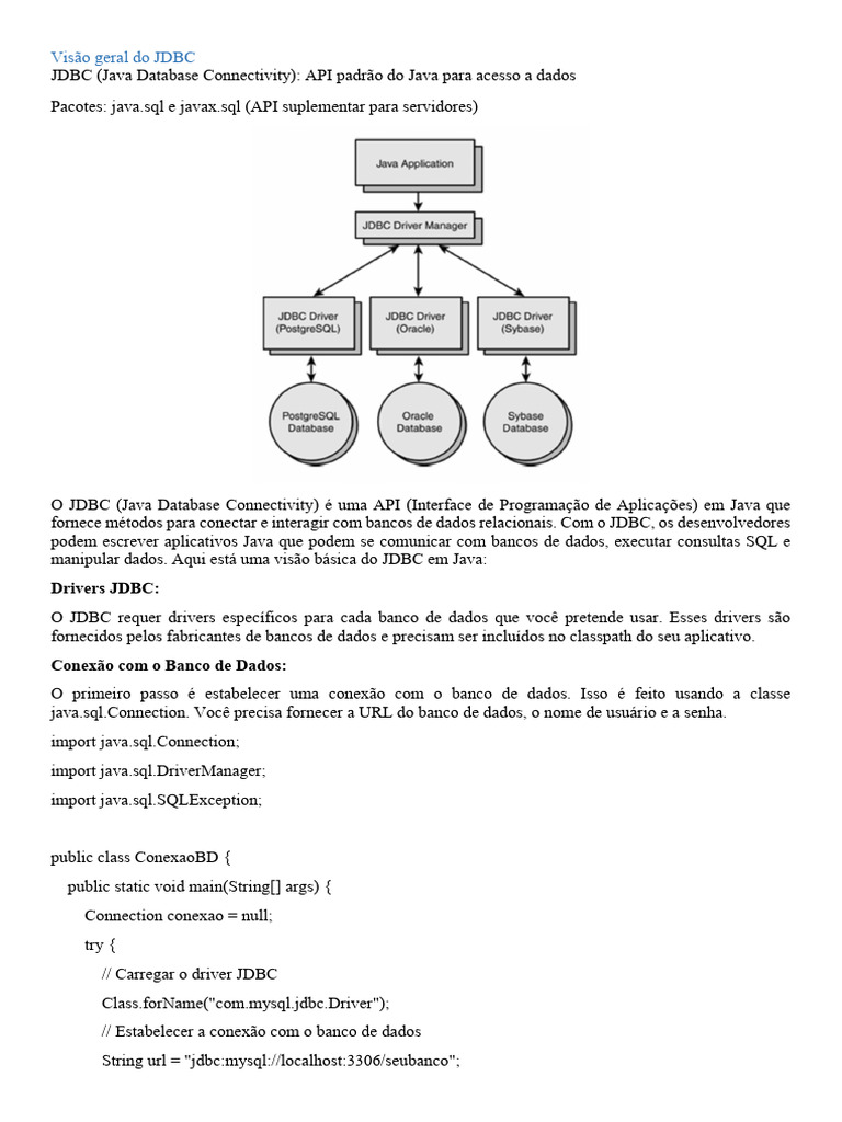 Introdução ao JDBC e SQL em Java | PDF | Modelo relacional | SQL