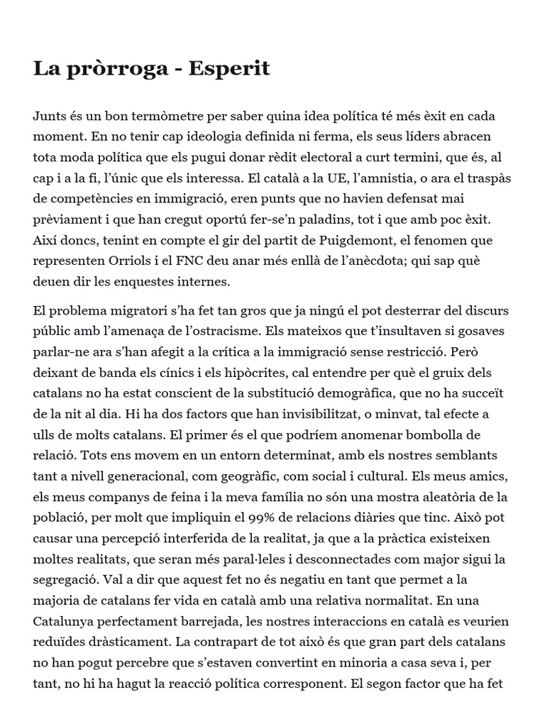 La Pròrroga - Esperit | PDF