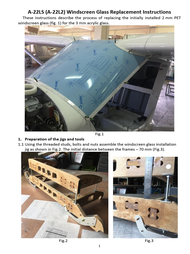 A-22LS Windscreen Glass Replacement Guide | PDF | Rivet | Screw