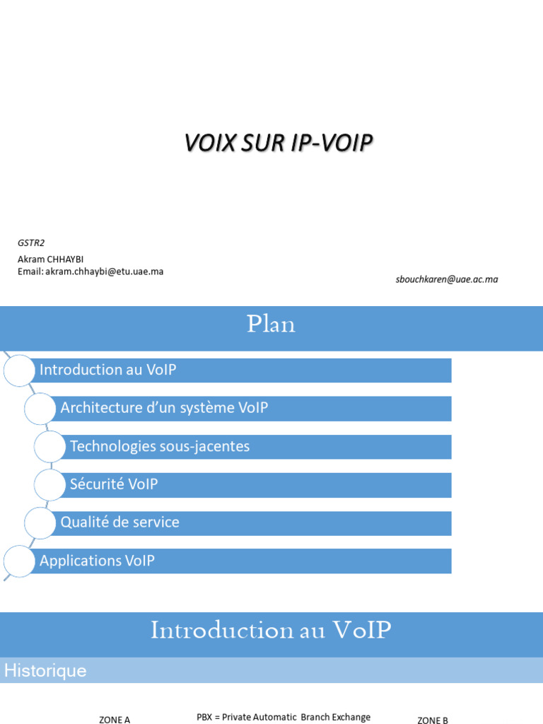 Introduction à la VoIP et ses technologies | PDF | séance d'initiation ...
