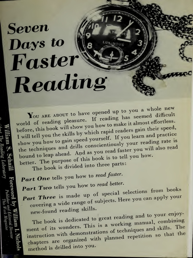 Seven Days To Faster Reading - Schaill, William S - , 1918 - 1965