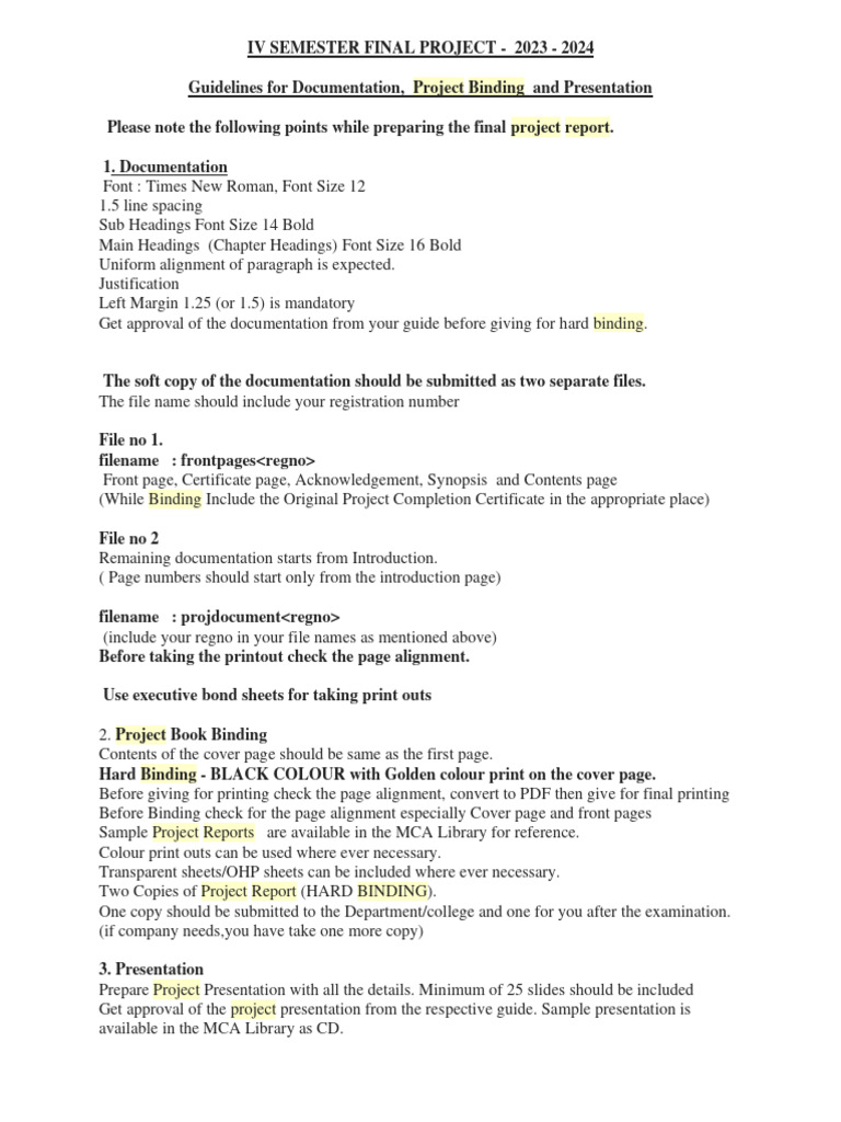 Final Project Binding Guidelines 2023-24 | PDF | Graphic Design ...