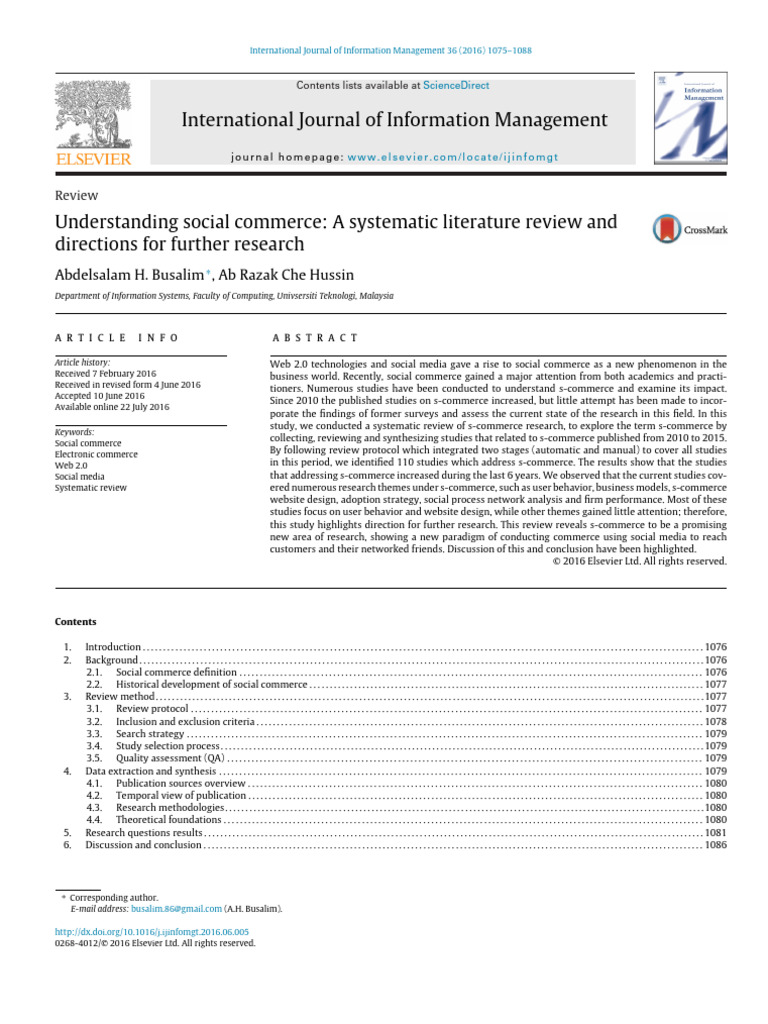 Social Commerce: Research Review | PDF | E Commerce | Methodology