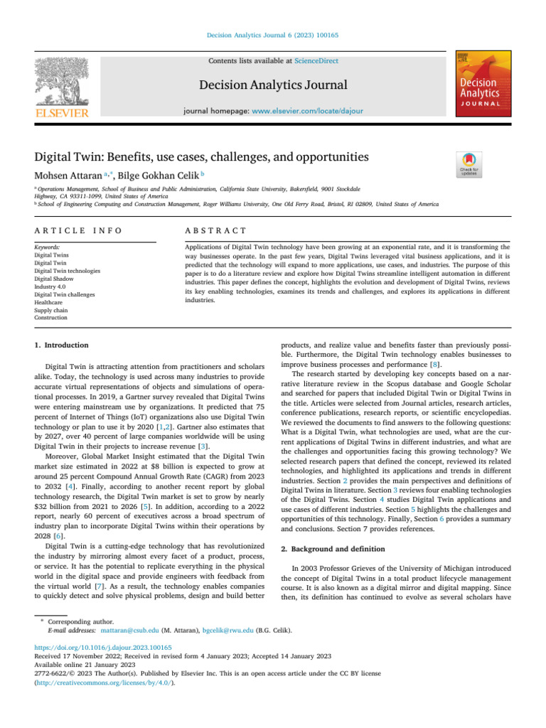 Attaran. (2023) - Benefits, Uses Cases, Challenges | PDF | Internet Of ...