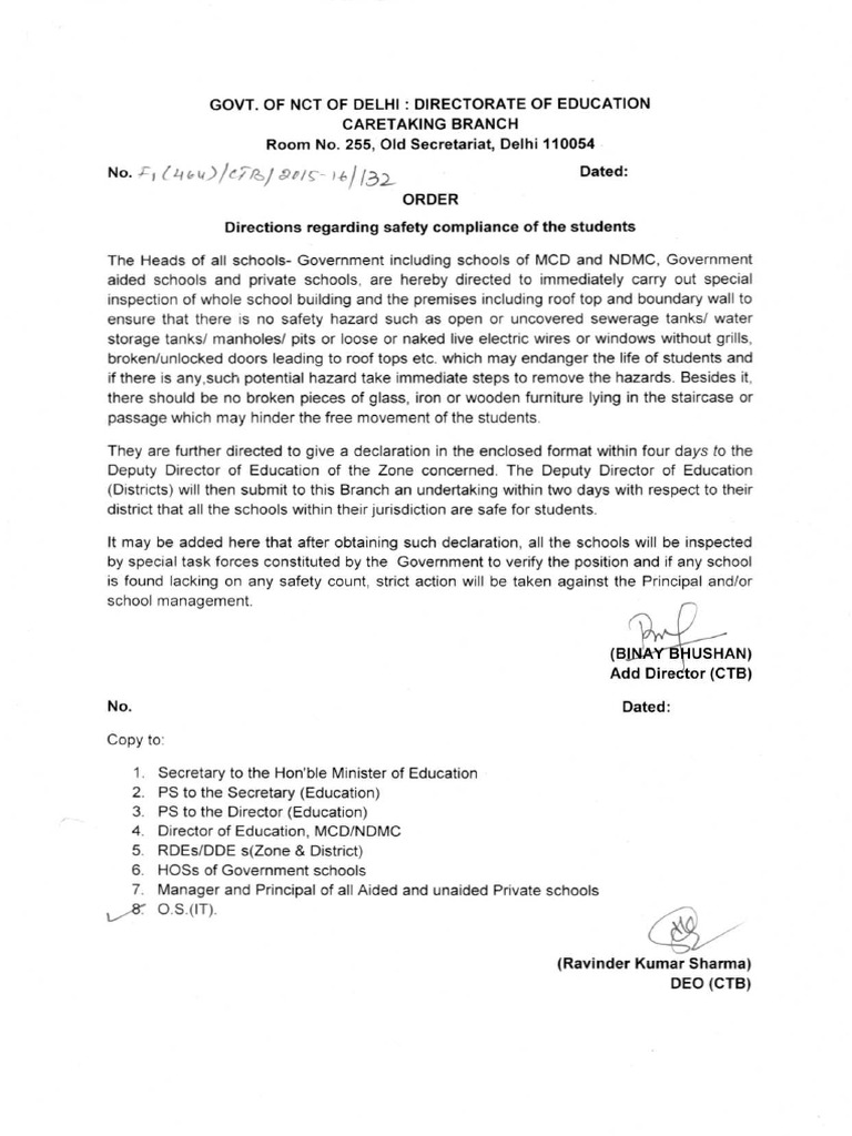 School Safety Compliance Directive | PDF