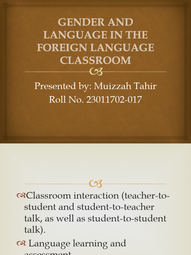 Gender Dynamics in Language Classrooms | PDF | Teachers | English As A ...