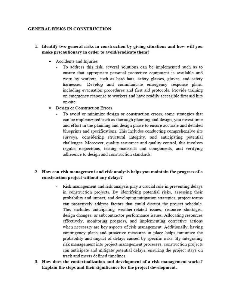 Construction Risk Management Guide | PDF | Risk Management | Risk