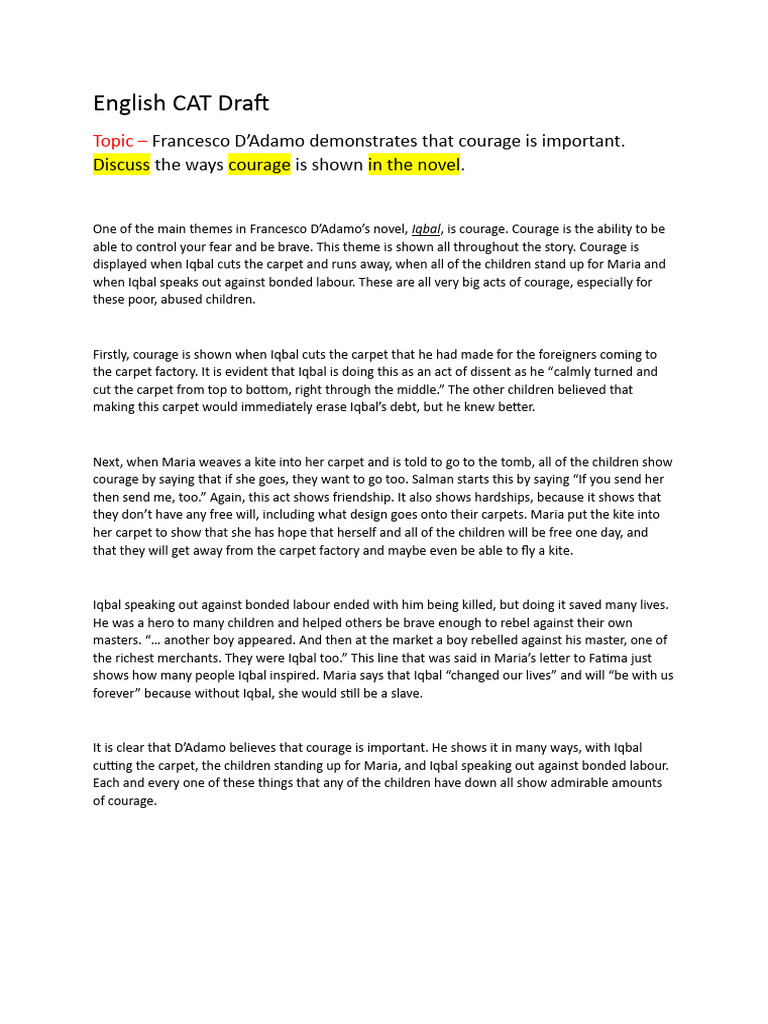 English CAT Draft | PDF | General Fiction