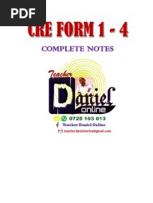 Cre Notes Form 1-4 Booklet