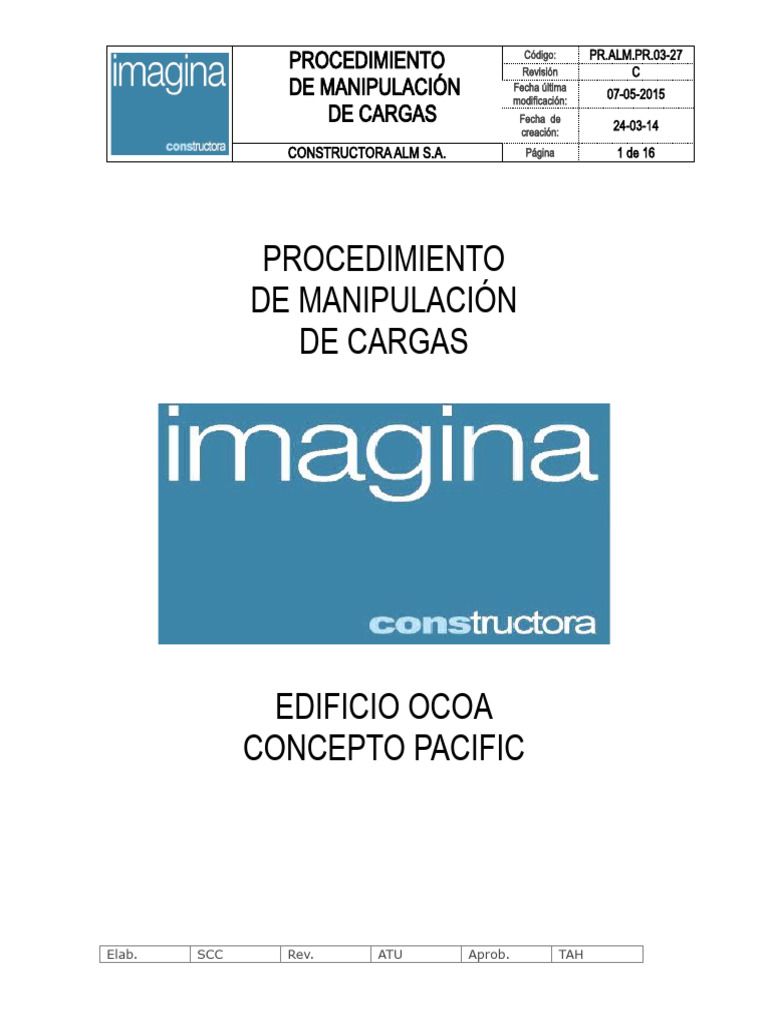 PR ALM PR 03-01 - Rev C - Procedimiento Manipulacion Manual de Cargas ...