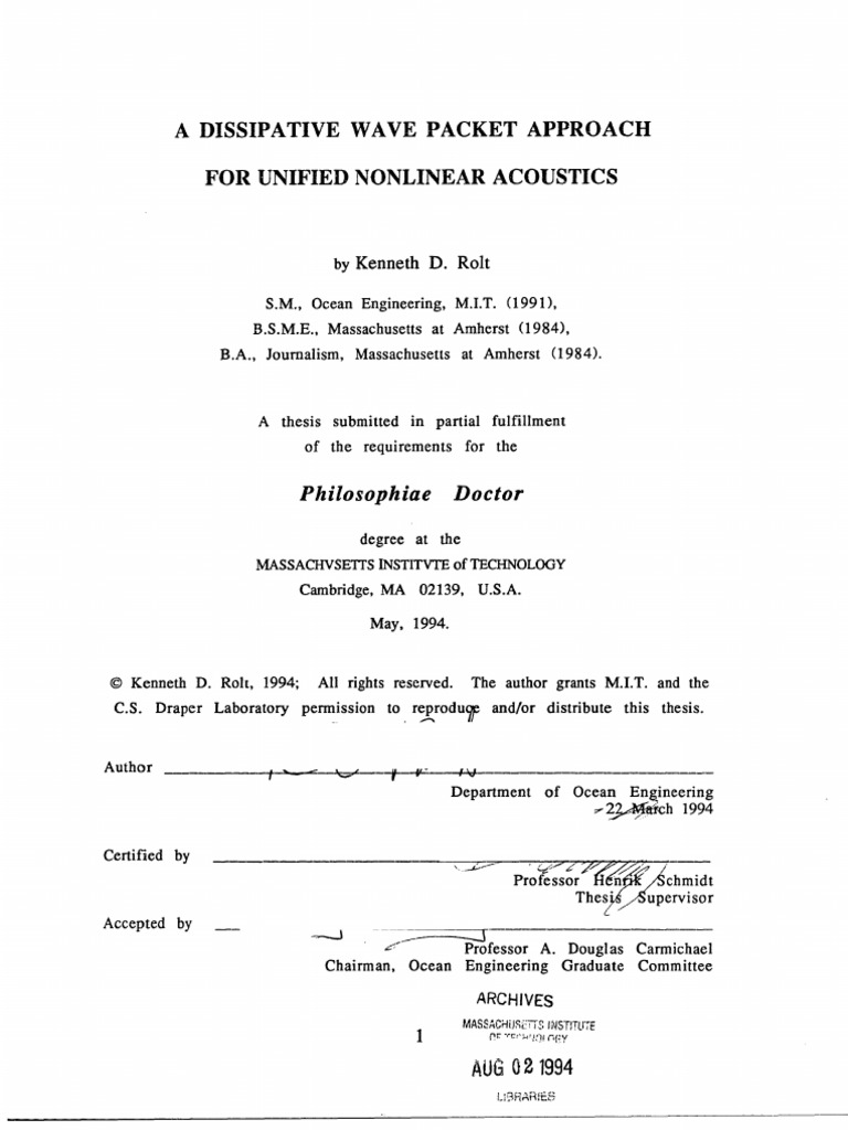 0tesis - 1994 - A Disipative Wave Packet Approach For Unified Nonlinear ...