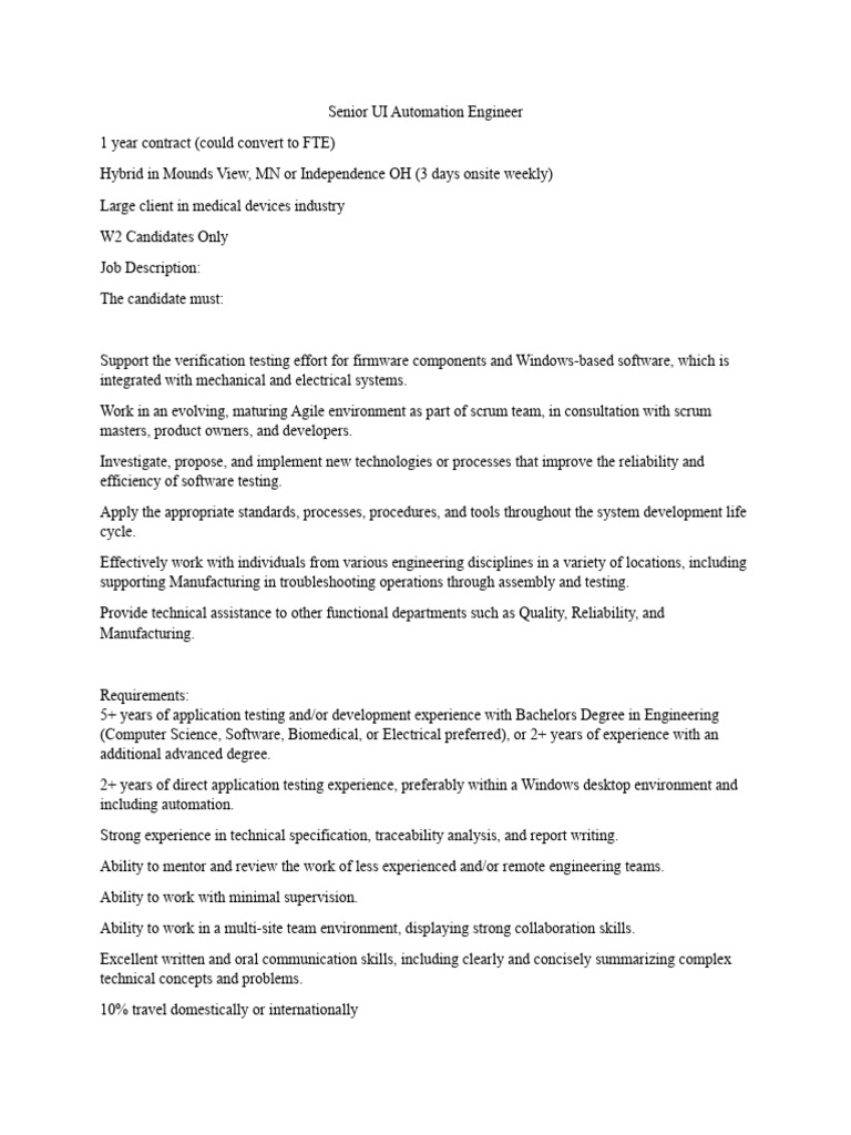 Senior ui automation engineer 1 pdf software automation