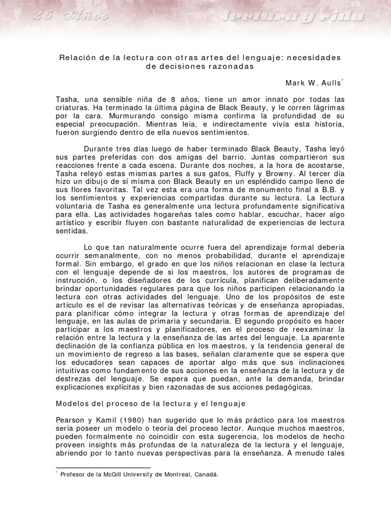 Integración de Lectura y Artes del Lenguaje | PDF | Aprendizaje | Enseñando