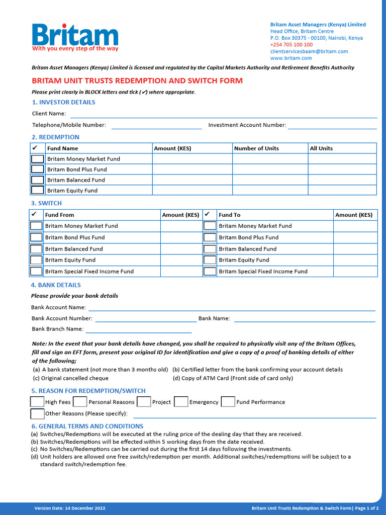 Blank MMF Withdrawal Form | PDF | Banks | Investing