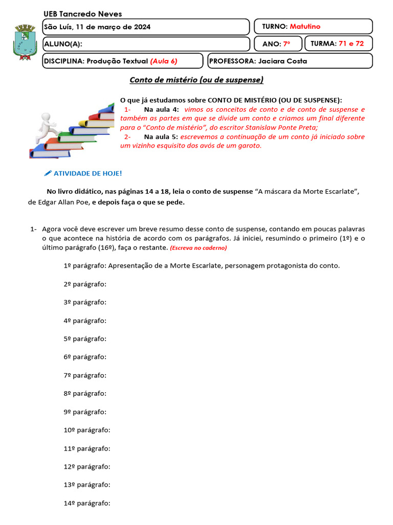 Resumo do Conto "A Máscara da Morte Escarlate" | PDF | Contos