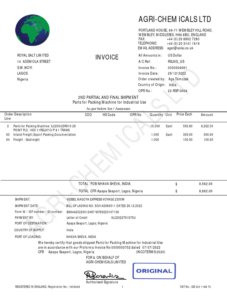 Inv 4061 | PDF | Cargo | Logistics