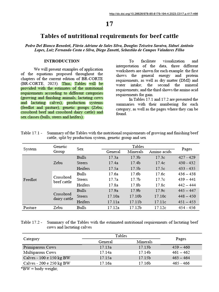 17.pdf - Tables of Nutritional Requirements For Beef Cattle | PDF ...