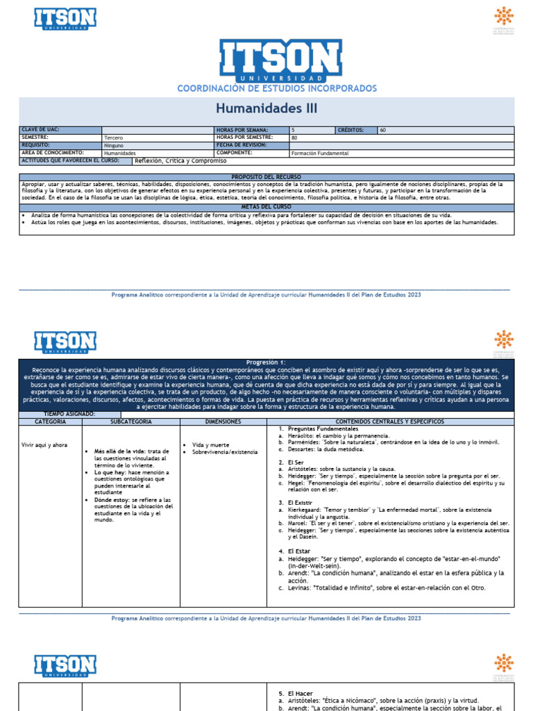 Programa de Humanidades II 2023 | PDF | Plan de estudios | Lógica