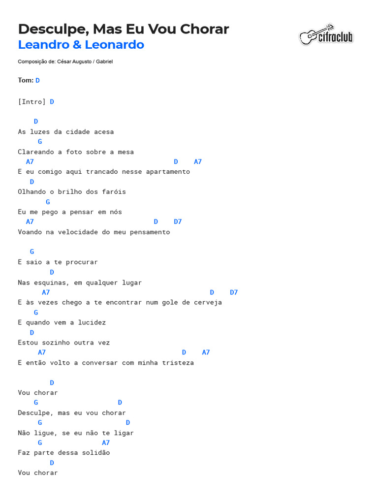 Desculpe, Vou Chorar na Solidão | PDF