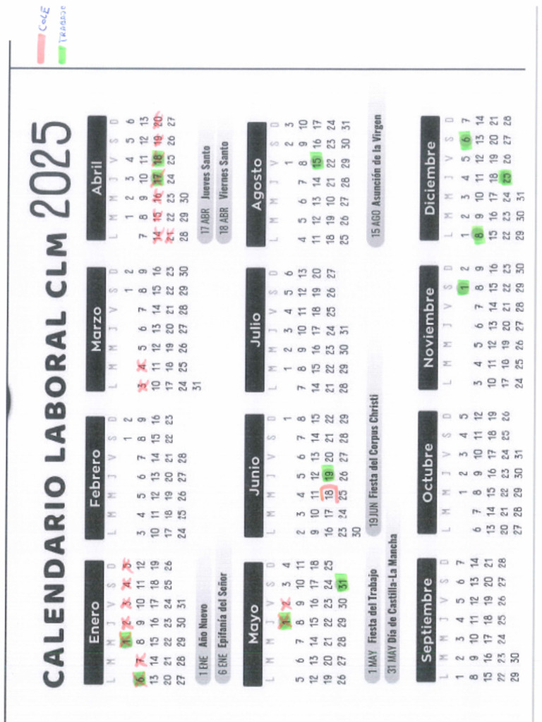 CALENDARIO LABORAL 2025 (Faltan 2 Festivos Locales) PDF