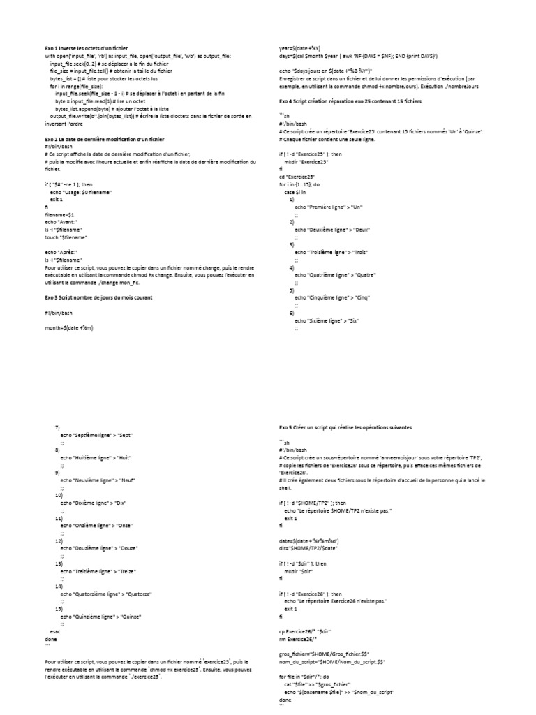 Scripts Bash pour gestion de fichiers | PDF | Fichier informatique ...